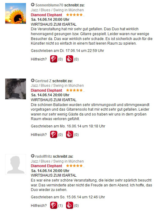 Diamond Elephant Konzert